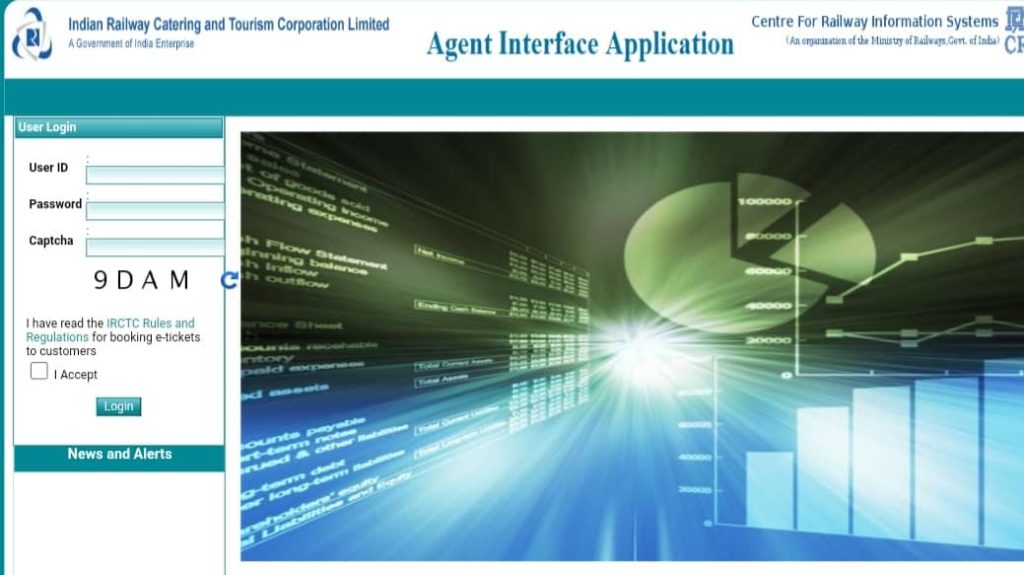 IRCTC Agent interface application