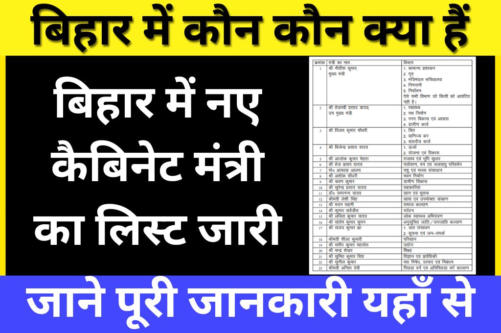 Bihar Cabinet Ministers List Check Out