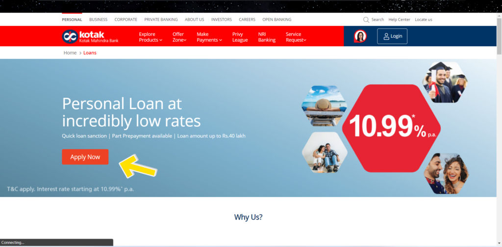 kotak mahindra bank personal loan online apply