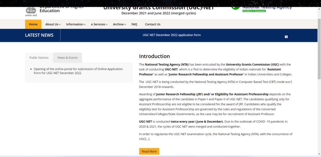 NTA UGC NET Online Form