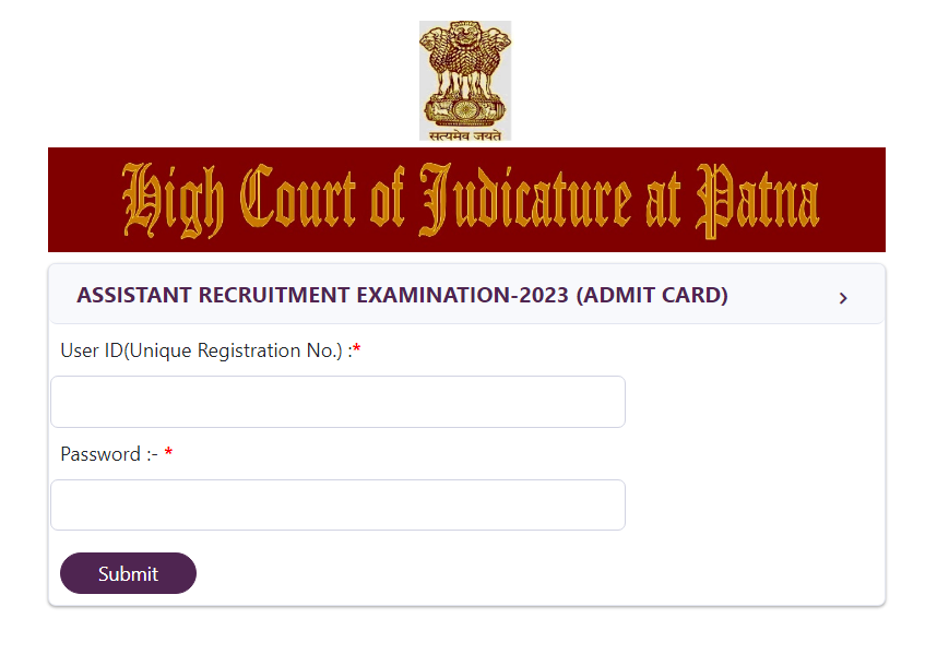 Patna High Court Assistant Admit Card 2023