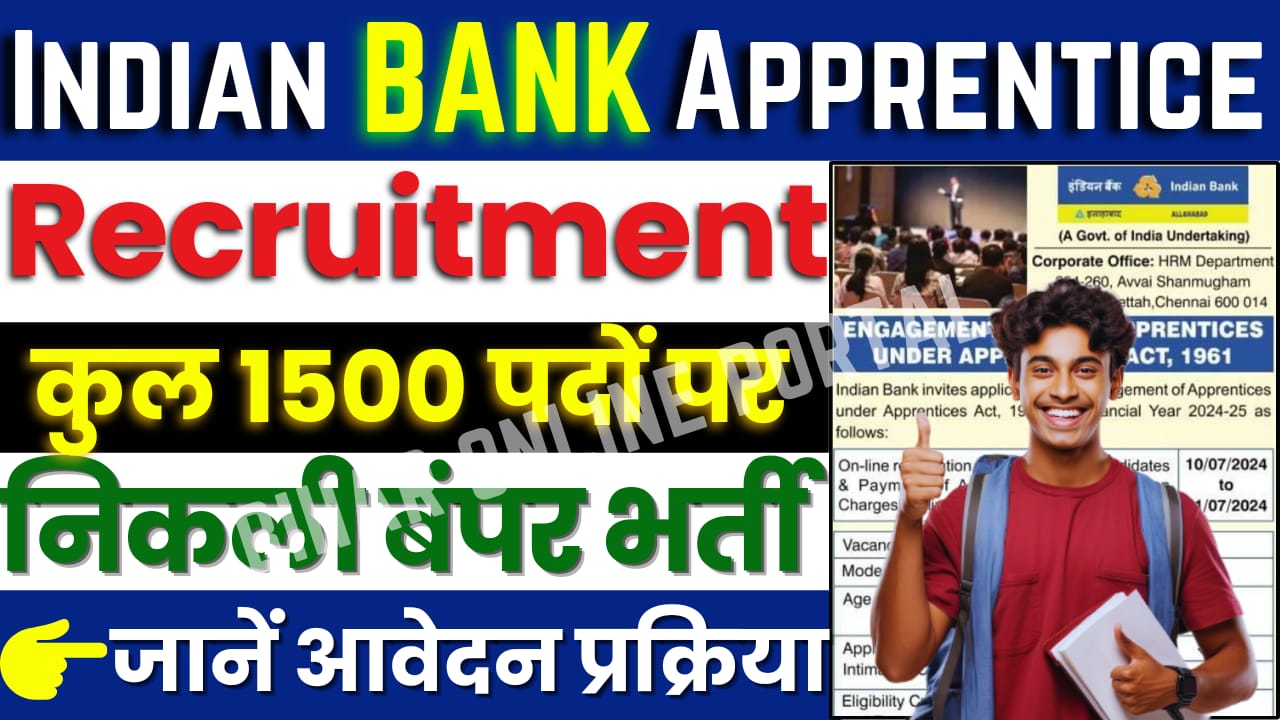 Indian Bank Apprentice Vacancy 2024