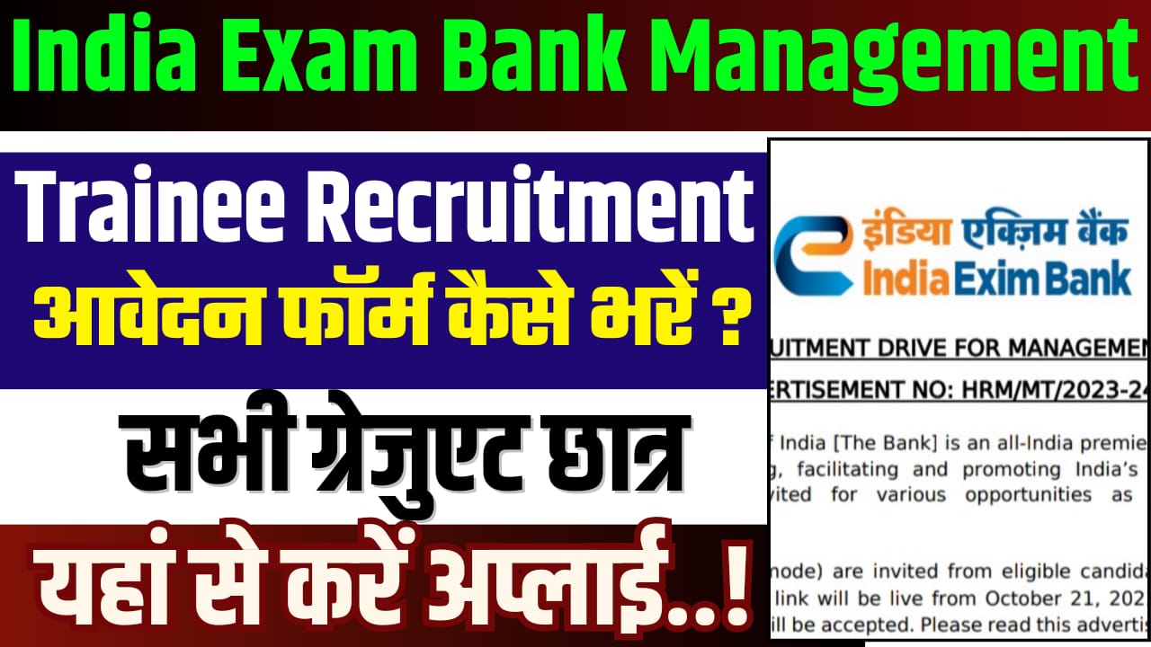 Indian Exim Bank Management Trainee Application From 2024